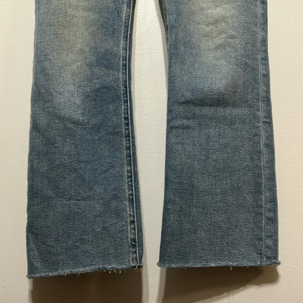 J Crew 10” High Rise Billie Demi Boot Crop Button Fly Raw Hem Jeans